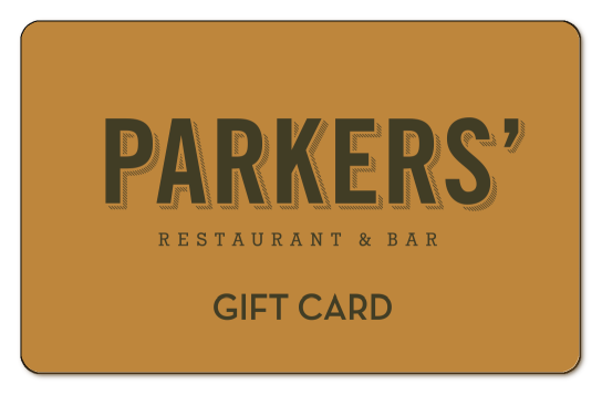 parkers logo over gold background
