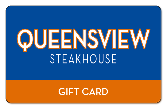 queensview logo over blue and orange background
